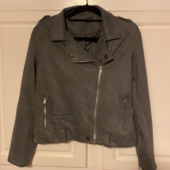 Grey moto jacket - Picture 4 of 5